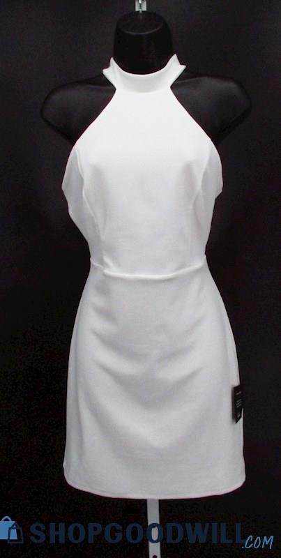 NWT Lulus Women's White Halter Neck Open Back Mini Dress SZ-M