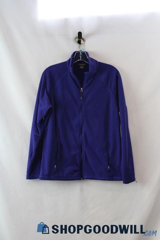 Eddie Bauer Women's Dark Purple Fleece Full Zip Sweater sz M