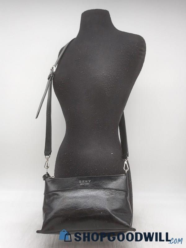DKNY Black Leather Crossbody Handbag Purse