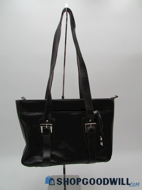 Etienne Aigner Vintage Black Leather Carryall Shoulder Handbag Purse