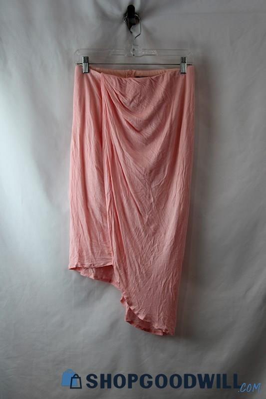 NWT Pure Hype Women's Coral Pink Surplice A-Sym Skirt SZ L