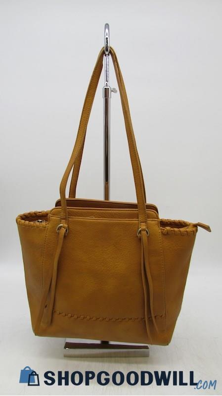 Urban Expressions Auburn Brown Vegan Pebbled Leather Tote Handbag Purse 