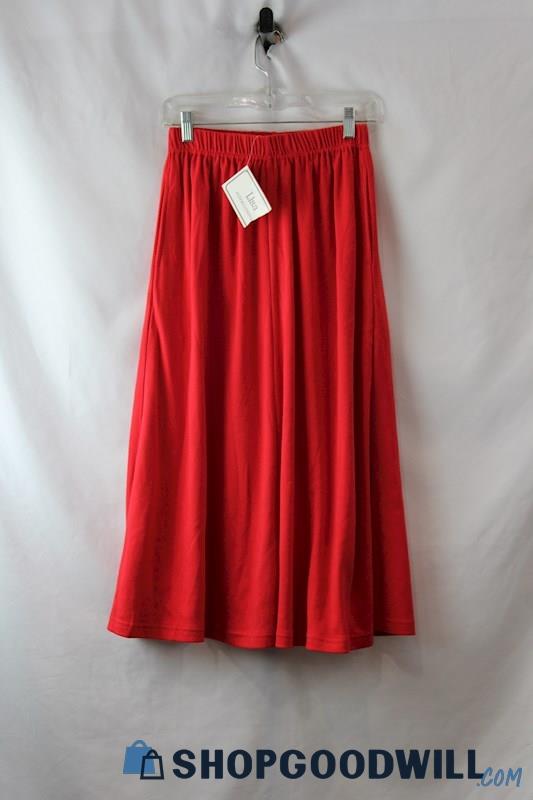 NWT Lisa International Women's Red Pleated Skirt SZ M