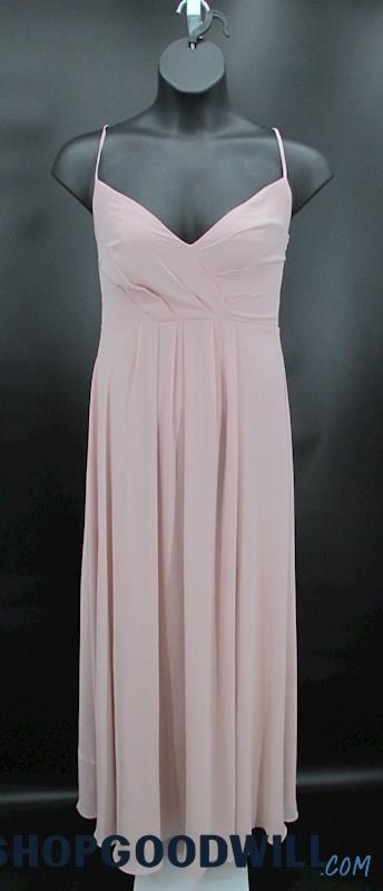 Levkoff Women's Light Pink V-Neck A-Line Formal Dress SZ 12