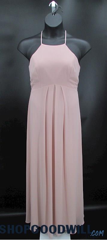 Levkoff Women's Light Pink Empire Pleated Formal Dress SZ 12