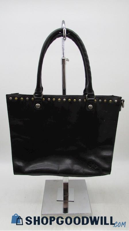 Patricia Nash Zancona Black Leather Tote Handbag Purse 