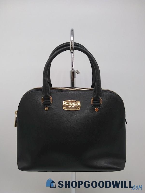Michael Kors Cindy Dome Black Pebbled Leather Shoulder Handbag Purse 