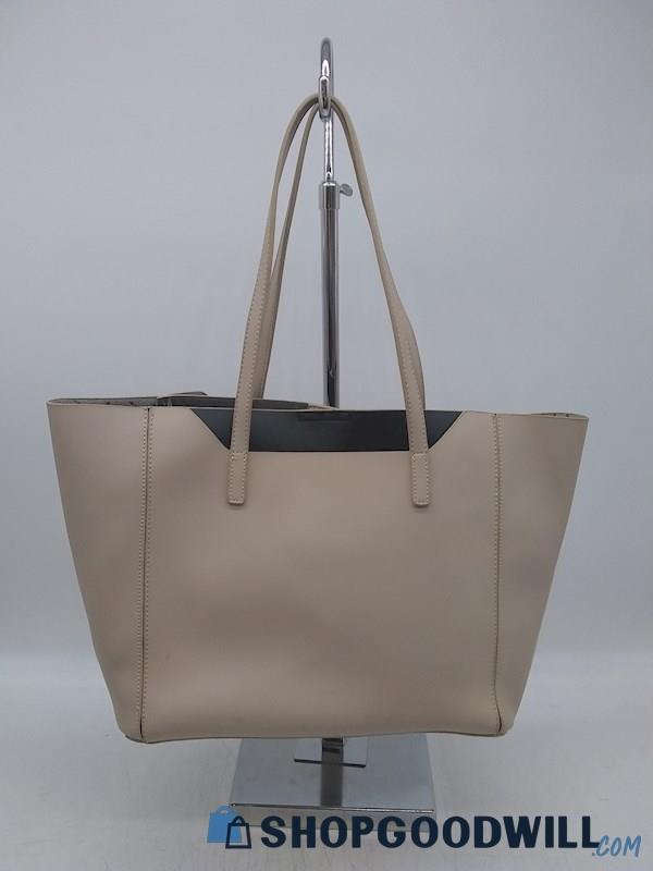 Mark Hall Light Grey Polyurethane Leather Tote Handbag Purse