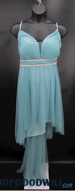 NWT Ever Pretty Women's Lt. Blue Tulle Hi-Low A-Line Formal Dress SZ 26 