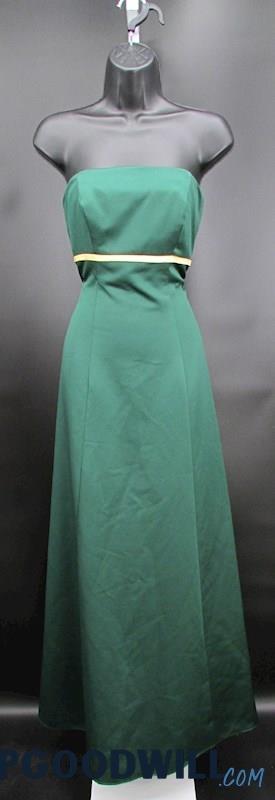 Alexia II Women's Dark Green Empire Strapless Formal Dress SZ 8