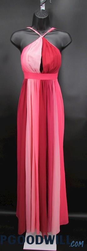 NWT Luxxel Women's Pink Halter Neckline Empire Formal Dress SZ S