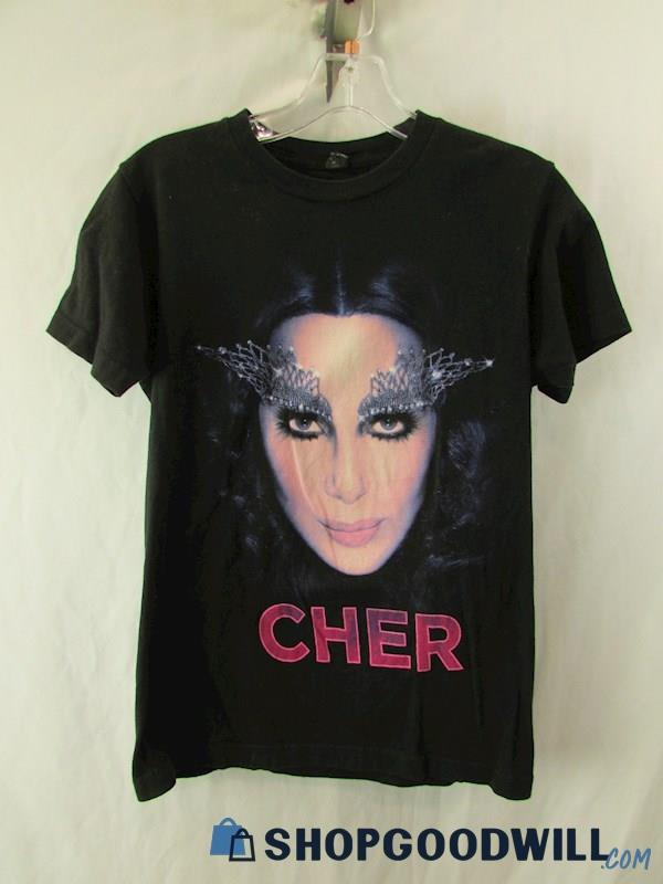 Cher Dressed To Kill Tour 2014 Black Pink Graphic T-Shirt SZ S