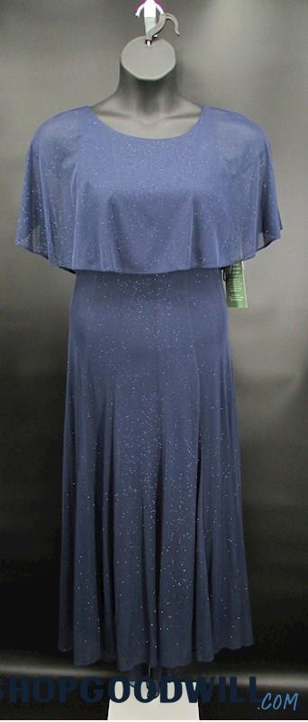 NWT Danny & Nicole Women's Navy Glitter Sheath Formal Dress SZ 10