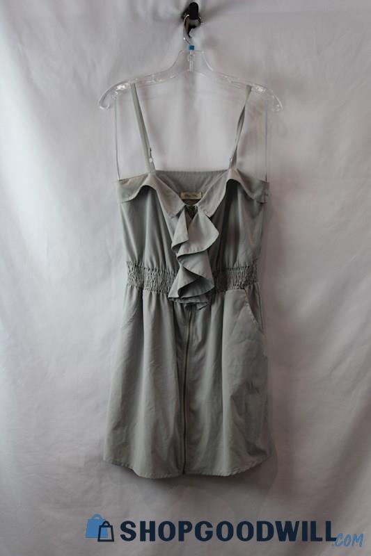 Blue Sky Women's Light Gray Ruffle Cascade Outdoor Active Mini Dress sz L