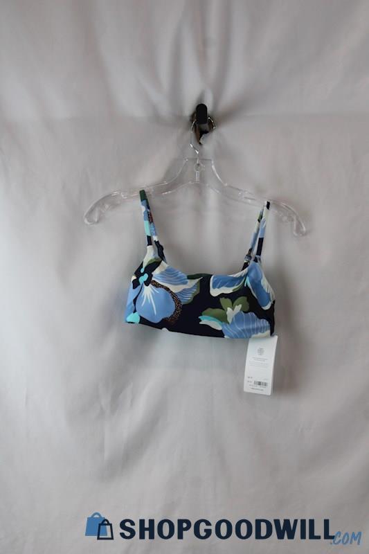 NWT Athleta Women's Blue Floral Scoop Bikini Top sz XS