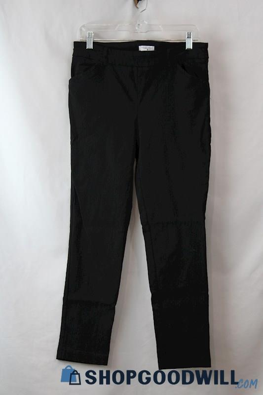 Carolina Belle Women's Black Textured Pull On Slim Ankle Pants sz 10