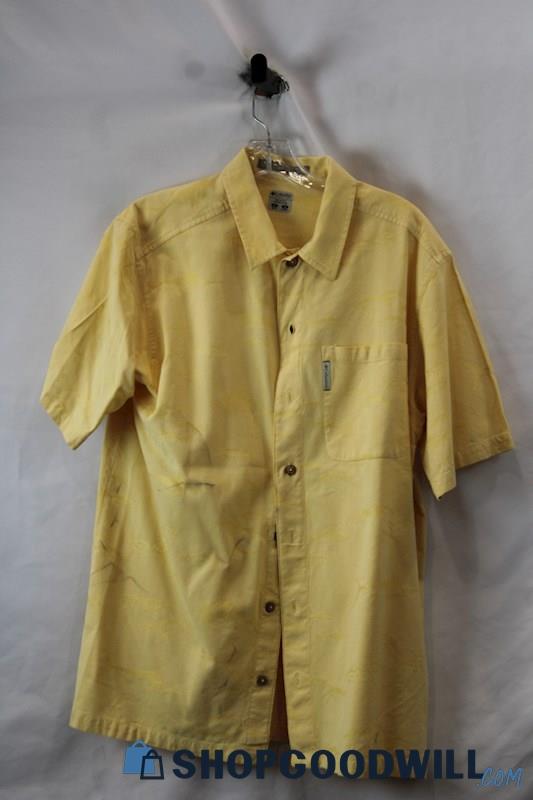 Columbia Men's Yellow Short Sleeve Button Up sz M