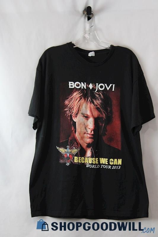 Bon Jovi 2013 Because We Can Tour Black Tour Graphic T-Shirt SZ XL
