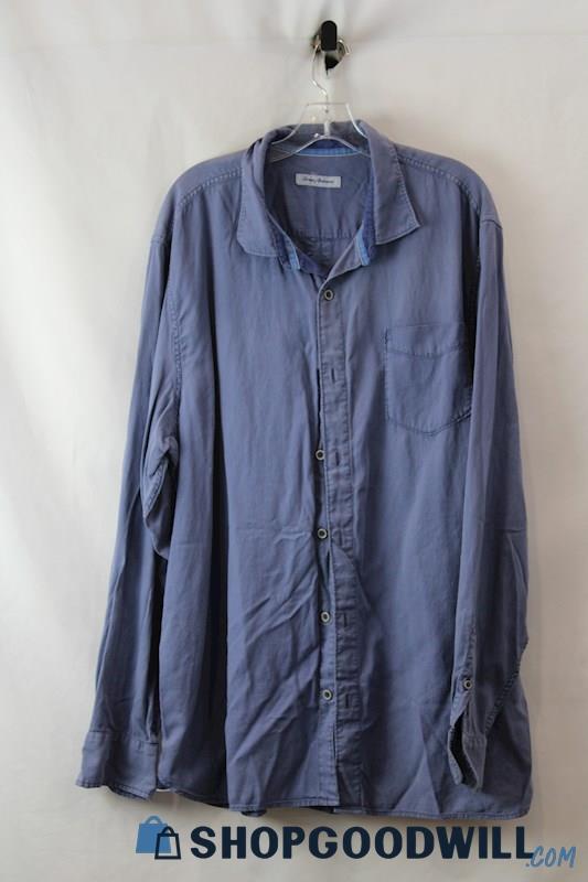 Tommy Bahama Men's Steel Blue Button Up Lightweight Shirt SZ XXLT