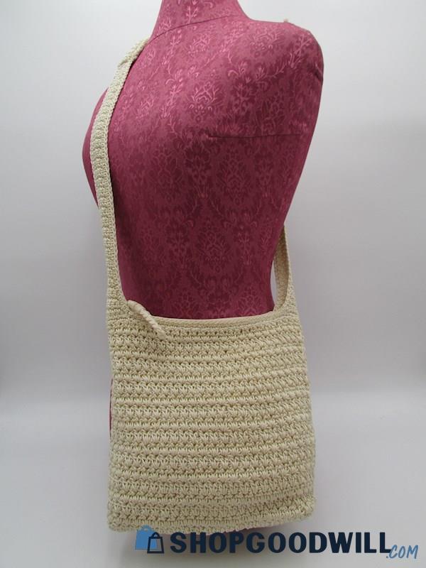 The Sak Vanilla Crocheted Knit Crossbody Handbag Purse
