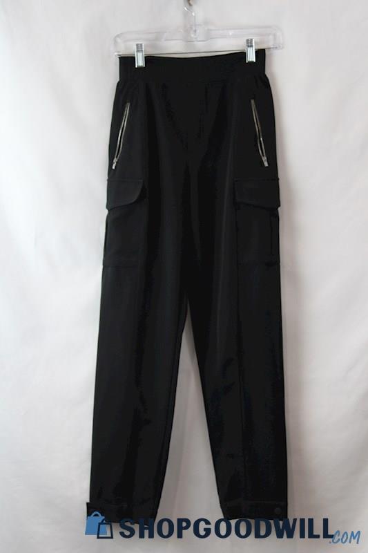 Athleta Women's Black Ponte Adjustable Ankle Cargo Joggers sz 0