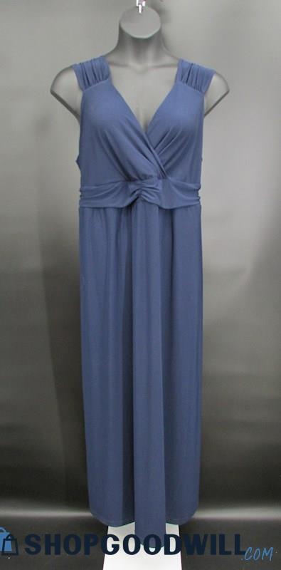 NWT NY Collection Women's Navy Blue Cinched Surplice Dress SZ 2X