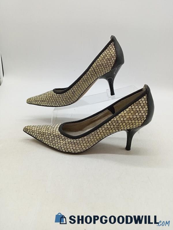 Tahari Women's Gold Brocade Low Heel Pumps Sz 6 | ShopGoodwill.com