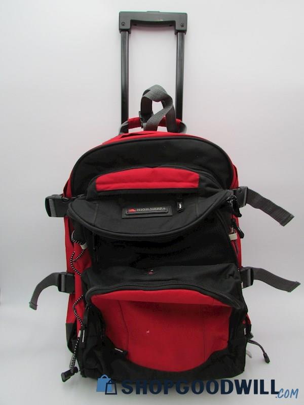 High Sierra Red/Black Rolling 2in1 Detachable Backpack Handbag Purse