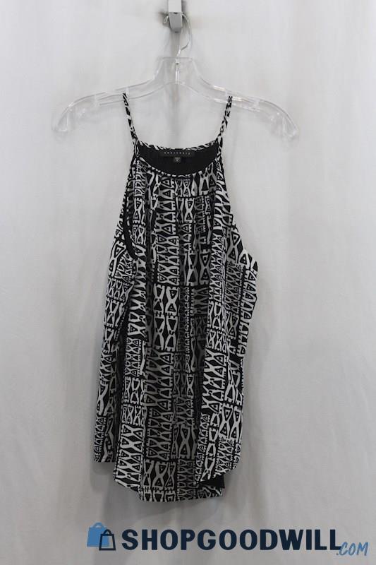 Sanctuary Women's Black/White Pattern Tank Blouse SZ S