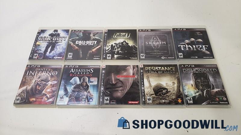 PlayStation 3 Video Game Lot of 10 - Fallout 3, Dante's Inferno, & More