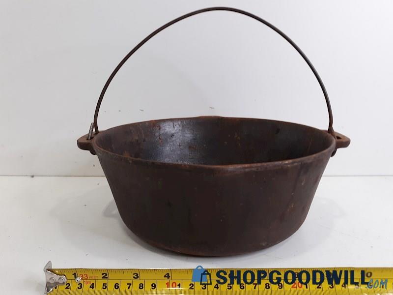 Appears Antique Cast Iron Cutch Oven / Vintage Cauldron - LAYS FLAT 