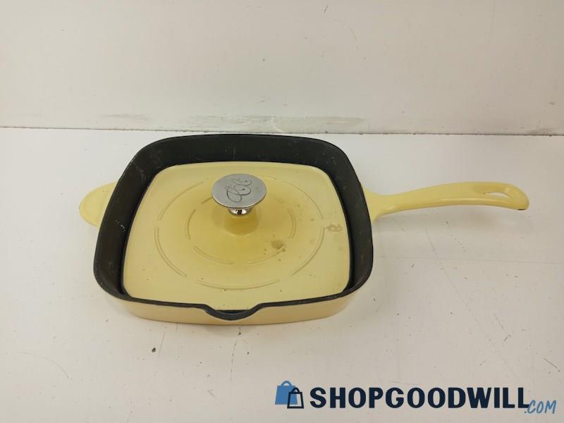 12LBS Cottage Collection Cast Iron Skillet Yellow Kitchen Cooking