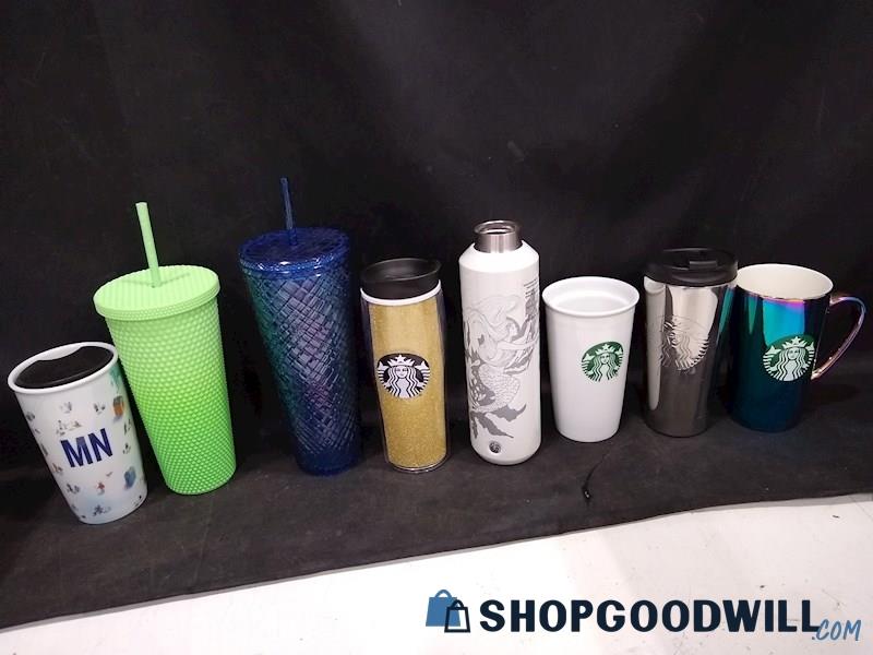Starbucks 16 oz. Gold Glitter Travel Coffee Tea Tumbler + More 