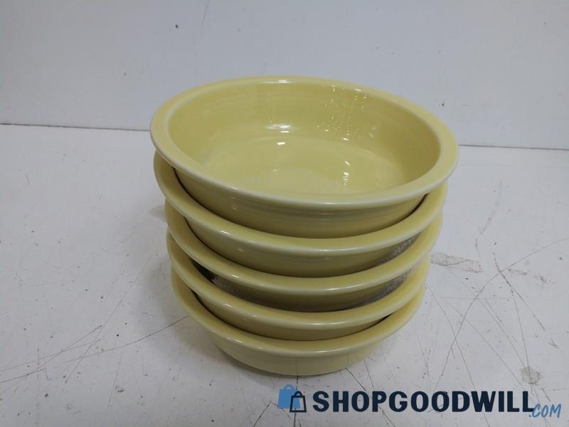 5PC VTG HLC Fiesta Yellow Bowls  Soup Cereal  Dessert Plate Dishware Kitchen