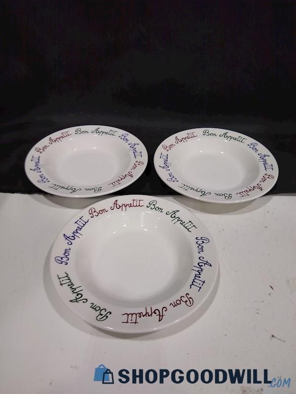 FURIO Bon Appetit Bowl Made in Italy Red Green Blue Soup Plates 