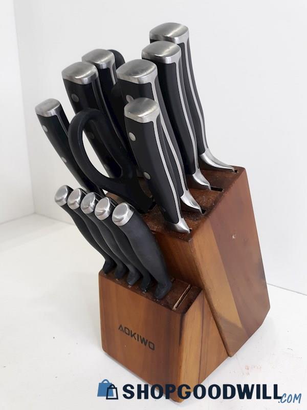 Okiwo 15-Slot Knife Rack Knife Block Set Kitchen Cutlery 