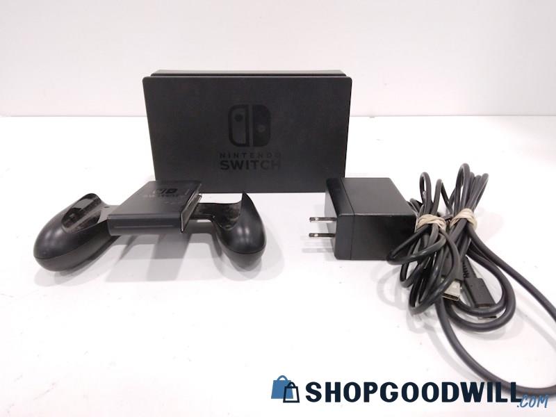 Nintendo Switch Dock W/USB-C Cord JoyCon Grip & 3rd Party AC Adapter