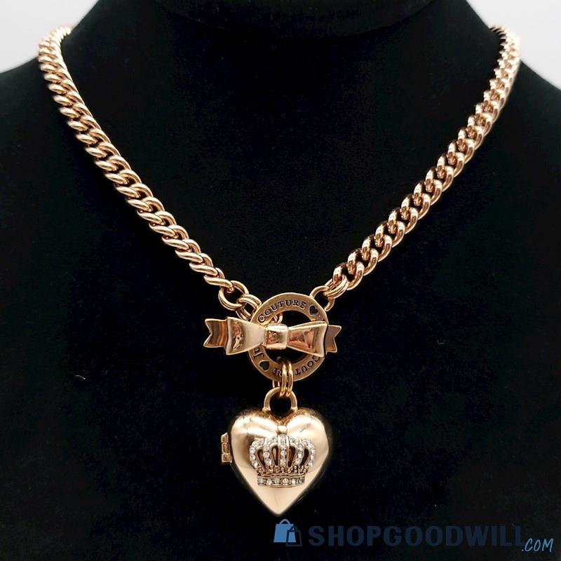JUICY COUTURE Rose Gold Heart Locket Necklace