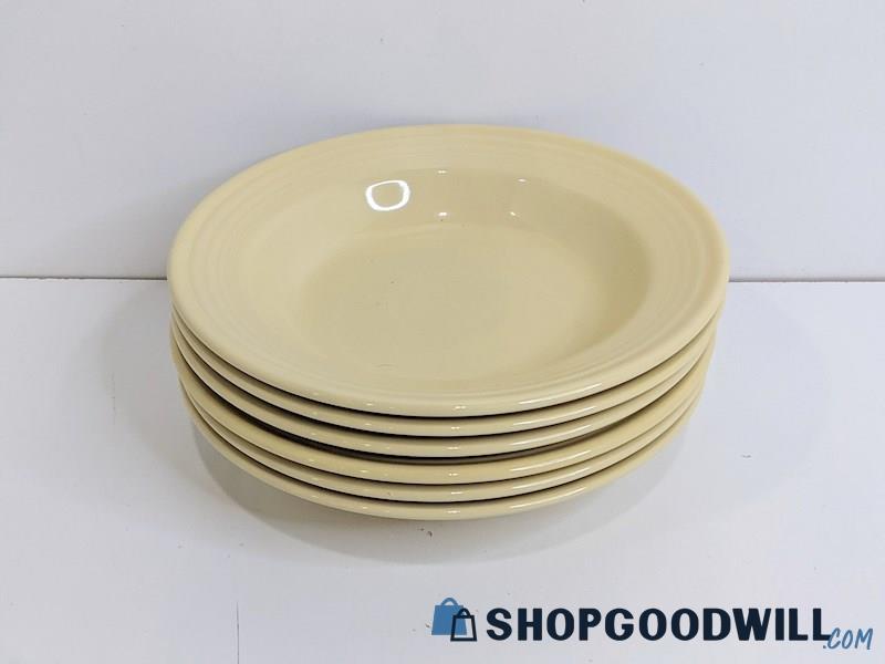 6pc Fiesta Ware HLC Pale Yellow Dinnerware Soup Bowls