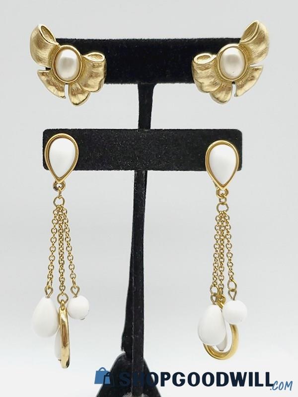 Gold-Tone TRIFARI Earrings (2 Pairs)