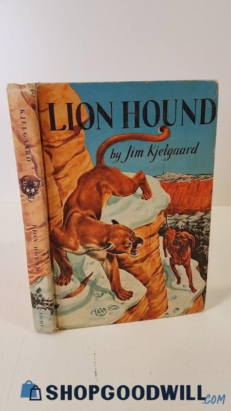 Vtg c1955 Lion Hound HC Jim Kjelgaard Cadmus Special Ed Landau Dogs