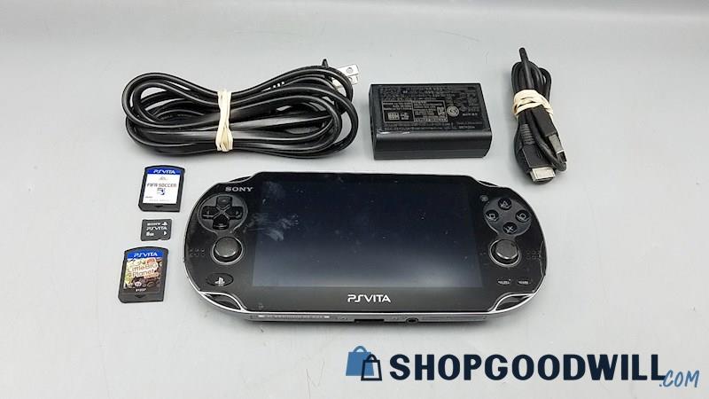  Sony Playstation Vita PCH-1101 Handheld w/ Games & Charger - Tested