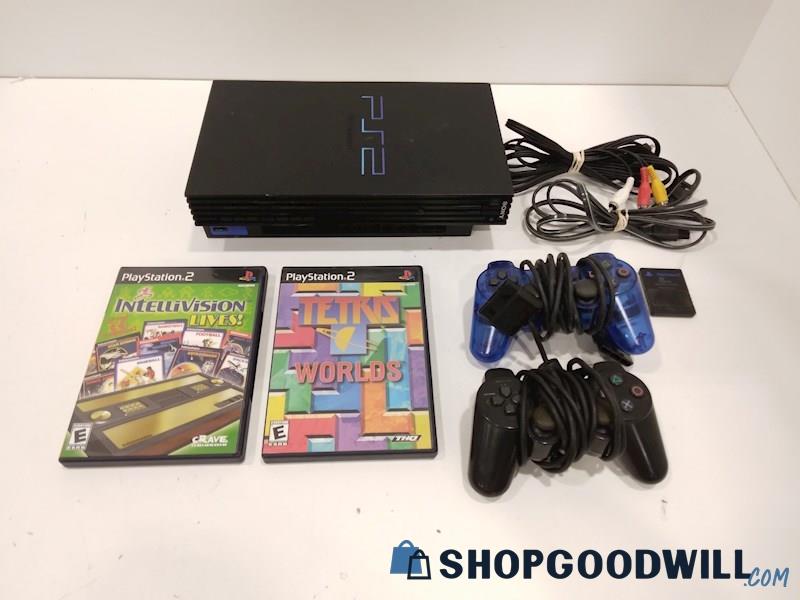 PlayStation 2 Console W/Game, Cords and Controllers