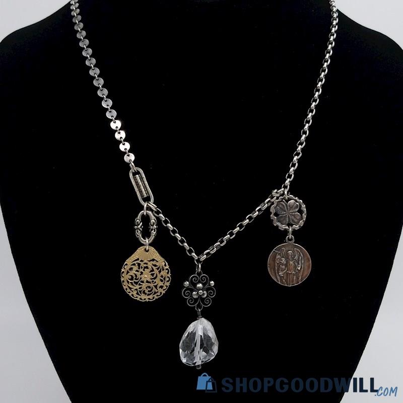 .925 Unique Personalized Charm Necklace 27.91 Grams