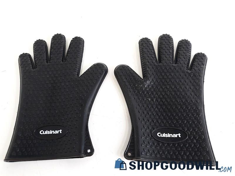 Cuisinart Black Heat Resistant Silicone Gloves for Cooking / Cleaning