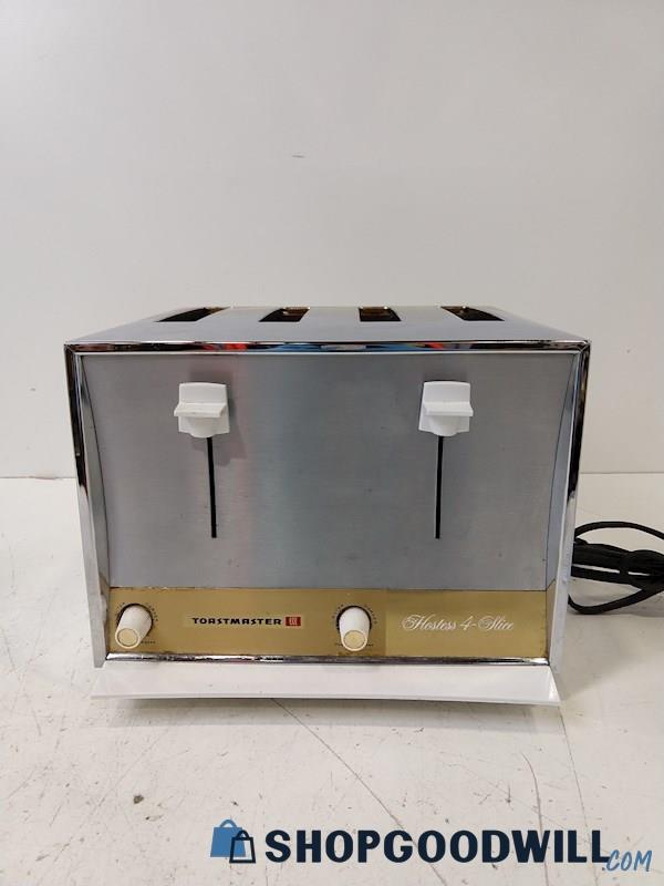 Toastmaster III Hostess 4-Slice D111-2 Toaster Grey/Gold Colored Electric PWR ON