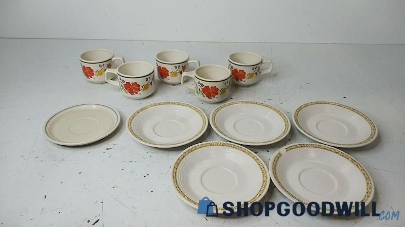 11pc Mixed Dinnerware Plates Cups Franciscan Earthenware & Lenox Temper-Ware