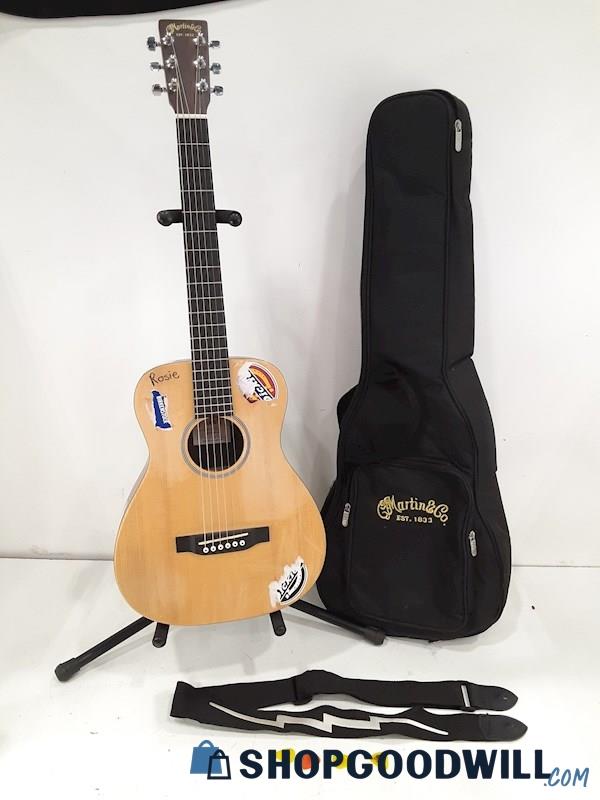 CF Martin LX1E Mini Electric Acoustic Guitar Natural Spruce Top w/Case SN#380392