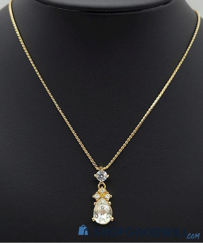 Christian Dior Gold-Tone Crystal Necklace 