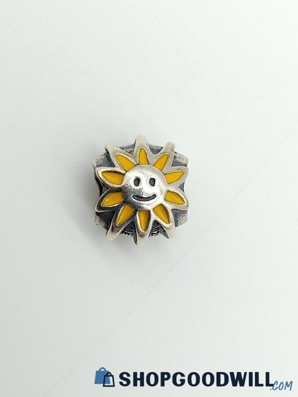 .925 PANDORA ALE Smiley Sunflower Charm 2.44grams